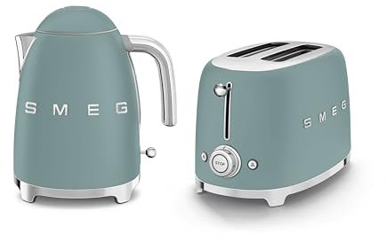 Smeg EEJB289 Breakfast Set,1.7L, 300W Emerald Green Kettle and 2 Slice Emerald Green Toaster, KLF03EGMUK/TSF01EGMUK
