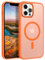 GaoBao für iPhone 12 Pro Max Hülle, Handyhülle iPhone 12 Pro Max [Kompatibel mit MagSafe] Durchscheinende Matte Magnetische Stoßfeste Anti-Fingerabdruck Hülle für iPhone 12 Pro Max Case, Orange