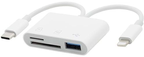 Aieloar Lecteur de Carte SD pour iPhone & iPad, Adaptateur USB-C & Lightning pour Micro SD/SD, Compatible avec iPhone, iPad, Macbook, Samsung, Caméra