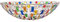Ciotola di caramelle da 10x3 pollici 890 ml di vetro colorato piatto di caramelle ciotola decorativa unica e creativa per insalata, frutta, dessert, snack, vassoio, piatto