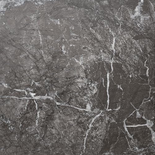 𝐍𝐎𝐕𝐄𝐂𝐑𝐀𝐅𝐓𝐎 Square Self Adhesive Vinyl Floor Tiles - 30 Pack / 67.48 ft² (6.27m²) Peel and Stick Floor Tiles Size 18”x18” (45.72x45.72 cm) Waterproof Kitchen Black Marble Vinyl Flooring