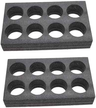 GLEAVI Bandejas para Transportar Vasos Portavasos Múltiples Orificios Material Reutilizable para Café y Pack de 2 Color Negro