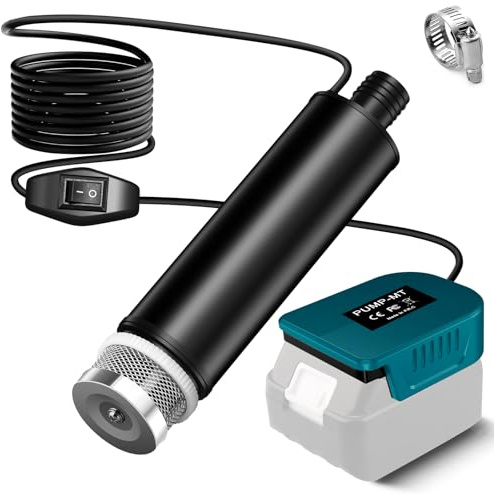 Wasserpumpe für Makita Akku 18V, Tauchpumpe Teichpumpe Ansaugpumpen Pumpe mit 4m-Kabel 30L/Min für Gartenbewässerung, Schwimmbäder, Teiche, Springbrunnen, Aquarien, Badewannen (Kein Akku)