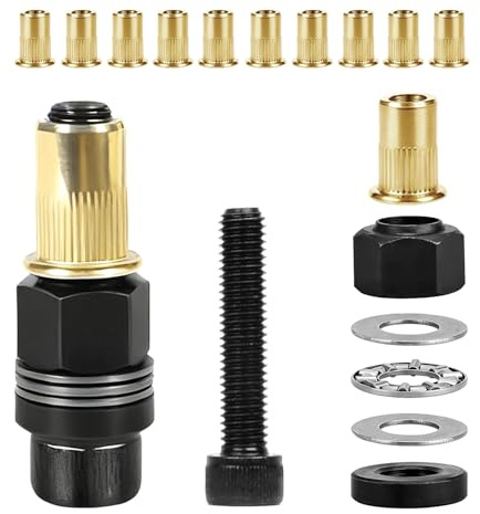 KOVSGQ Remachadora de Tuercas Remachables Remaches Roscados Tuerca Remachable Remache Tuerca 11Stk M6 Juego de Cabezales Para Remachar a Mano Remachadora Manual de Cabezales kit Contiene 10 Tuercas
