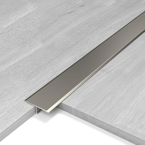 WORDFUN T-Profil Aluminium Fußboden Übergangsprofil, 270cm Bodentrennstreifen, Abdeckleisten, Wandpaneel-Zierleiste, Übergangsschienen Für Schwellen Fliesen Holzböden Teppich(Gungray,30mm)