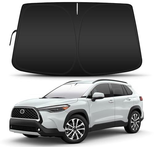 D-Lumina Parasol Coche Delantero para Accesorios Toyota Corolla Cross 2022, Parasol para Parabrisas Delantero, Protector de Parabrisas de Coche contra los Rayos UV, Plegable y Portátil