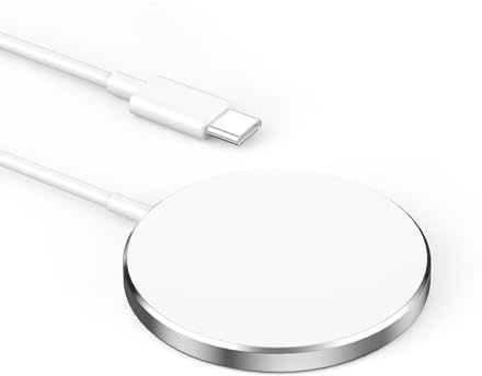 Chargeur Induction for iphone - 2026 Nouvelle - Chargeur sans Fil Magnétique 15W USB‑C for Rapide pour iPhone 16/16 Pro/16 Pro Max/17/15/14/13/12/11/X/XS/SE/XR/AirPods -15W Blanc