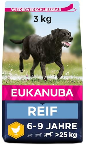 Eukanuba Hundefutter mit frischem Huhn für große Rassen, Premium Trockenfutter für reife Hunde, 3 kg