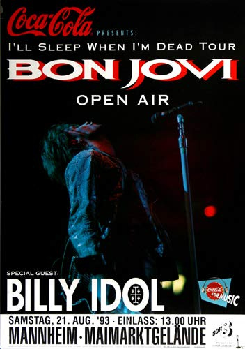 Bon Jovi - Open Air, Mannheim 1993 » Konzertplakat/Premium Poster | Live Konzert Veranstaltung | DIN A1 «