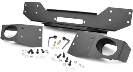 Rough Country Stubby Hybrid Front Bumper (fits) 2007-2018 Jeep Wrangler JK | Winch Plate | OEM Fog Light Mounts | 1062