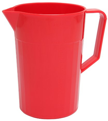 Harfield 750ml Red Graduated Jug Virtually Unbreakable Polycarbonate Plastic Drink Pitcher