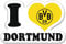 Borussia Dortmund Sticker I Love BVB 09 - Plus gratis Sticker Forever Dortmund für Heimbüro Wandmontage