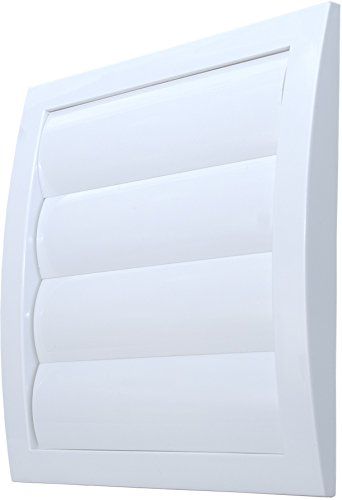 L3 Griglia di ventilazione Ø 150 mm bianco con lamelle di gravità, rete per veneziane e zanzariera, griglia in plastica ABS, resistente alle intemperie, protezione dagli insetti, lamelle mobili
