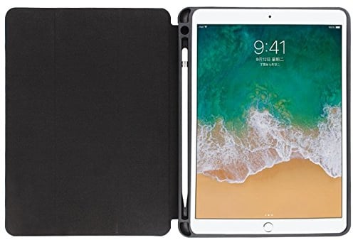 iPad Pro 12.9 Folio Case with Magnetic Closure, Auto Sleep/Wake & Stand for Apple Pencil Slot & Stand for iPad Pro 12.9 2nd Generation - Black