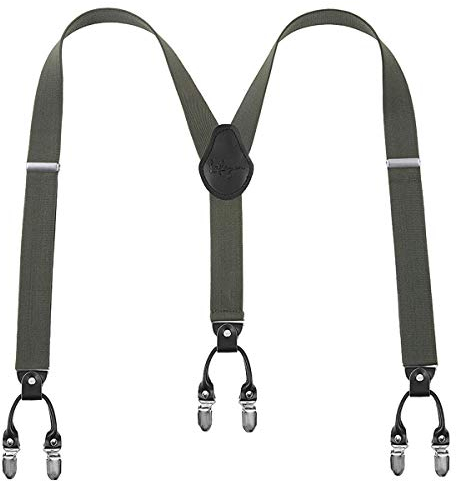 Lafayon Hosenträger Herren mit 6 Clips, Y-Back 3,5 cm Breit Hosenträger Heavy Duty Verstellbar und Elastisch mit Starken Metallklammern und Geschenkverpackung