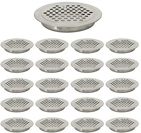 19mm Flat Circular Air Vent Covers Stainless Steel Mesh Hole for Cabinet Bathroom Office Kitchen Ventilation 20 Pieces