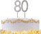 80 Silver Diamond Sparkley Cake Topper Age Year For Mans Womens Birthday Anniversary Party Decorations
