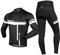 INBIKE Fahrradtrikot Herren Langarm Damen Fahrradbekleidung Männer Set Lang Fahrrad Trikot und Radlerhose mit Sitzpolster(Weiß, XL)