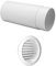 100mm (4) Telescopic Duct 200-350mm With Reducing Ring & Round 100m (4) Grill *Extract Fan Ducting Kit*