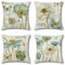 Artscope 4er-Set Dekorativ Kissenbezug 45 x 45 cm, Polyester Leinen Kissenbezüge Dekokissen Kissenhülle Set Kissen Fall für Sofa Auto Schlafzimmer Zuhause Dekor (Blumen-Serie)