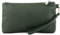 modamoda de T193 Damen Leder Clutch Handgelenktasche Kosmetiktasche Klein handmade in Italy, Farbe:Schwarzgrün
