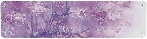 INGA, Cartello in Latta con Motivo Floreale ad Acquerello, Decorazione Economica per la casa, Albero sognato, con Dettagli nuvolosi, 10 x 40 cm