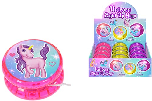 KandyToys Licorne Lumineuse réactive Lumineuse LED Yoyo pour Enfants | Trois Couleurs | Jouets pour Enfants | 5,5 cm