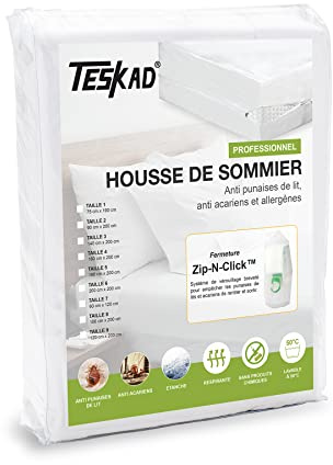Teskad Professioneller Bettkastenbezug (180 x 200 cm) – gegen Bettwanzen, Milben und Allergene