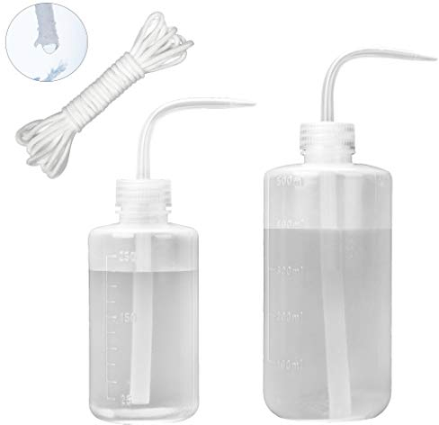 ORIMERC Bouteille d'arrosage 250 ml et 500 ml squeeze Arrosoir avec Cordon de Mèche Hydroponique à Arrosage Automatique de 15 pieds Bricolage Vacances Plantes Succulentes Cactus Bonsaï Terrarium Semis