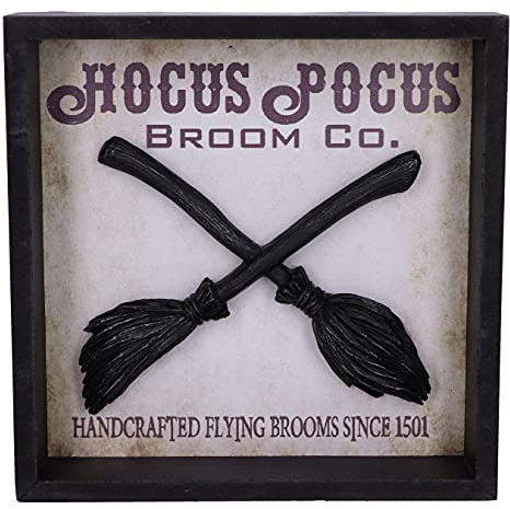 Nemesis Now Witches Picture Frame Wall Mounted Art Hocus Pocus Broom Co Bilderrahmen mit Hexen-Motiv, Wandmontage, Kunst, Schwarz, 20 cm