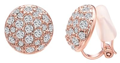 Vogem Ohrringe Clips Damen Ohne Ohrlöcher für Damen Frauen Mädchen Rosegold Ohrclips Runden Modeschmuck