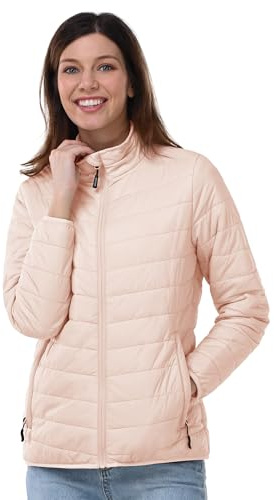Outdoor Ventures Veste matelassée légère et chaude pour femme - Veste matelassée douce - Pour les loisirs, la randonnée, les voyages, l'extérieur