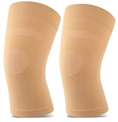 Knee Sleeves, 1 Pair, Could Be Worn Under Pants, Lightweight Knee Compression Sleeves for Men Women, Knee Brace Support for Joint Pain Relief, Arthritis, ACL, MCL, Sports, Injury Recovery, Beige 3XL