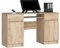 PC-Schreibtisch A5 mit Tastaturablage | Office Desk | Computertisch | Bürotisch mit Tastaturablage | 2 Schubladen und 2 Türablagen, B135 x H77 x T50 cm, 58 kg | Sonoma Eiche