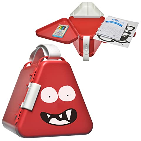Trunki TeeBee Reisetisch Auto Kinder | Knietablett Kinder Auto und Reise Spielzeug Sortierbox Kinder | Spielzeug Box Klein für den Autositz oder für Unterwegs - Rot