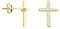 SOFIA MILANI - Damen Ohrringe 925 Silber - vergoldet/golden & mit Zirkonia Steinen - Kreuz Ohrstecker - E1274