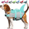 EMUST Giubbotto di salvataggio per cani a forma di sirena, in tessuto ripstop, con maniglia di salvataggio, per cani di taglia piccola, media e grande, per piscina, spiaggia, barca (XS, turchese)