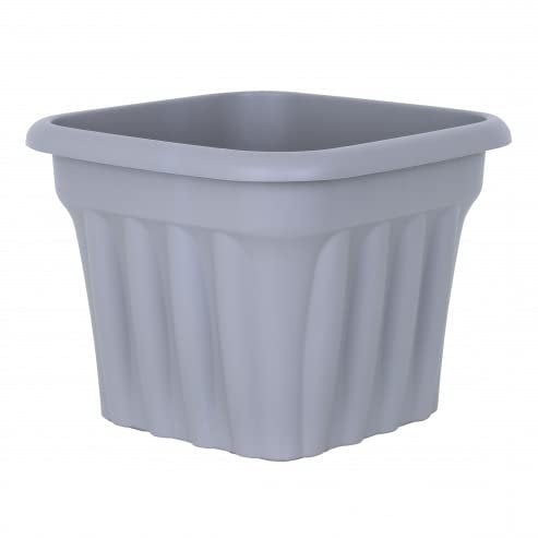 ACCURATE 40CM Traditional Square planter | Upcycled Grey | suitable for both indoor and outdoor use being weather resistant and lightweight