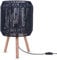 Paco Home Tischlampe Nachttischlampe Schreibtischlampe Nachttisch Lampe Leselampe Lampenschirm Boho Deko Korb E27, Lampenart:Typ 5, Farbe:Schwarz