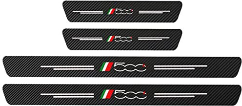 LNHJZ 4 Pezzi Car Adesivi Soglia Fibra Carbonio per Fi-at 500 500X 500L Tipo Punto Bravo Panda Stilo, Battitacco Pedal Stickers AntiGraffio Pellicola Protettiva, Auto Styling Accessori, 500L