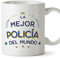 MUGFFINS Tazas para POLICÍA mujer - En Español - Mejor del Mundo - 11 oz / 330 ml - Regalo original y divertido