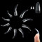 NOVO OVO Nail Tips Curved Stiletto, Clear Gel x Extension kit Half Covel to Make Press on 3D Eagle Claw nails, Thick Extra Hawk Deep Curve Almond French Tips Soft False Fake Acrylic Nail 500pc 10 Size