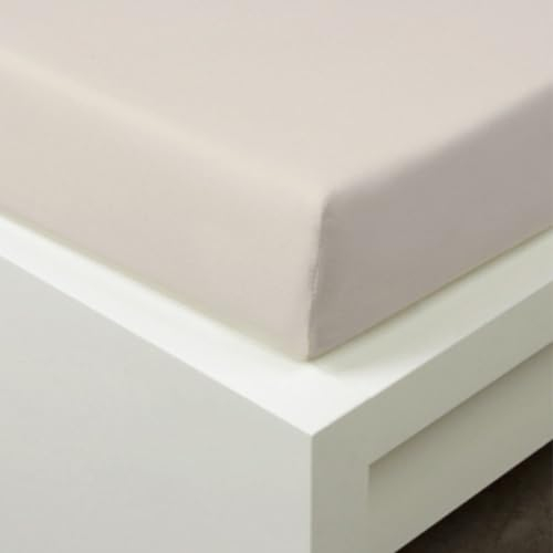Tibex, Spannbettlaken De Luxe, Champagne Betttuch - 180x200 cm und 200x220 cm, Bettlaken mit Gummizug, Spannbetttuch bis 30 cm Matratzenhöhe, Baumwolle 95%, 5% Elastan