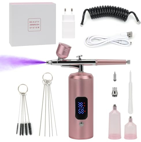 Ulable Airbrush Kit,Multifunktions Dual Action Airbrush Set,Airbrush Set,Kabelloses Airbrush-Kit, für Make-up Kunst Handwerk,Nagelkunst,Kuchen Tattoo Modell,airbrush set kinder