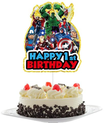 Tortenaufsatz Avenger Boy Hero, Kindergeburtstagsdekoration, Spider-Helden-Thema, Cupcake-Topper, für Jungen zum 1. Geburtstag