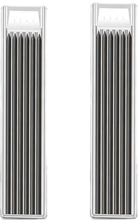 Frypay 12 Pièces Recharges de Graphite Crayons de Charpentier, 2.8mm Recharges de Crayons de Charpentier, Réutilisables Charpentier