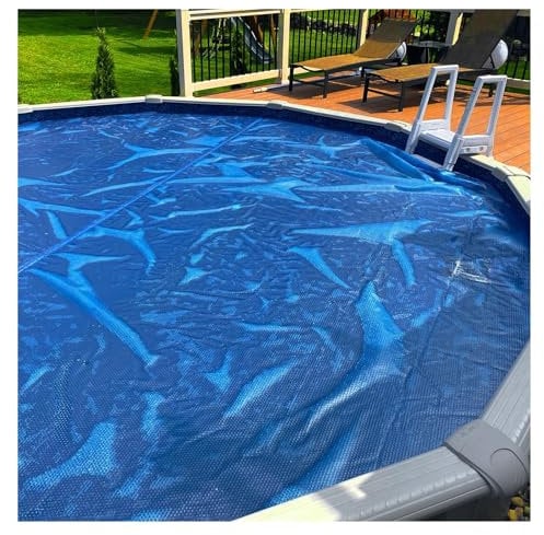 LZMZMQ Inground Pool Solar Cover 16ft 18ft 20ft 21ft 24ft Round 16 Mil, DIY Cuting Spa Heat Retain Blanket with Wrapping Edge & Grommets, for Inflatable/Frame Pools/Indoor/Outdoor(Size:7ft (214cm))
