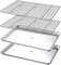 Baker's Secret Backformen-Set aus 100 % recyceltem Aluminium, 4-teilig, 2 x Backbleche für Backbleche im Ofen, 45,7 cm, mit 2 x Edelstahl-Gestell, ungiftig, PTFE-, PFAS-, PFOA-frei – The Natural