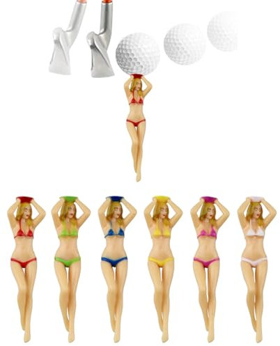 Lustige Golf Tees, 6 Stück Sexy Lady Golf Tees, Damen Farbige Bikini Golf Tees, Kunststoff Golf Tees, Golfspaß Geschenk, für Männer Frauen Golftraining Golf Zubehör Golf Übungs
