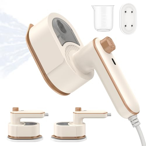 Mini Plancha PortáTil, 2 en 1 Plancha De Vapor De Mano Giratoria 180°, Planchado húmedo y seco, Plancha de Viaje,Calentamiento RáPido, Con Cable, Plegable, Plancha de Vapor para Viaje, Casa, Oficina